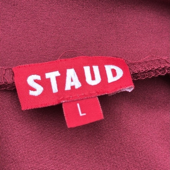 STAUD ‘Diam’ mock neck dress with ruffle hem, size Large - Picture 7 of 9